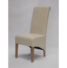 Richmond Ivory Leather Oak Dining Chair